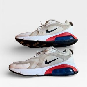Nike Air 200 Cream Sneakers with Black and Red Accents